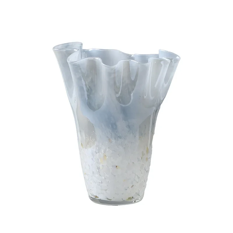 CLL light blue gradient polka dot handmade hydroponic cabbage glass vase home décor flower vase
