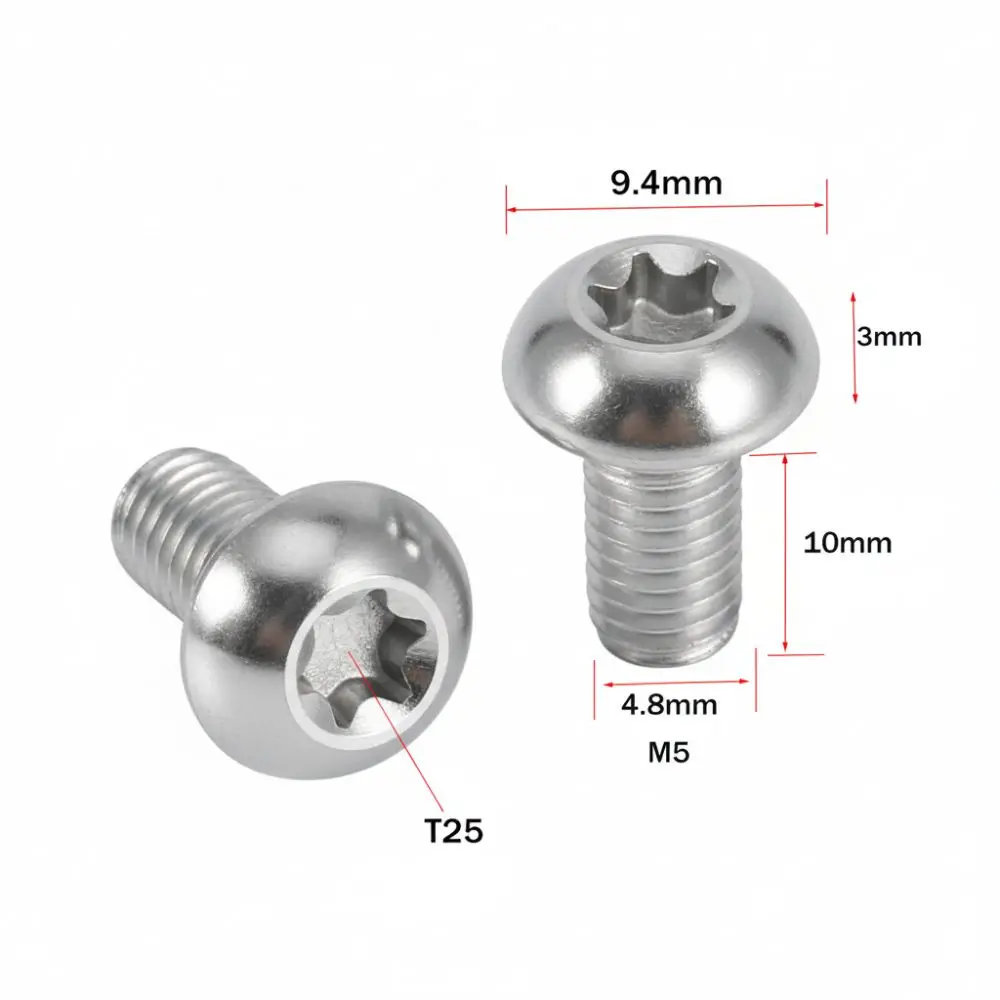 

12Pcs T25 Bike Bolts M5x10mm Titanium Alloy Disc Brake Screws Ultra-Lightweight High-Strength Bicycle Rotor Bolts Bike Accessory
