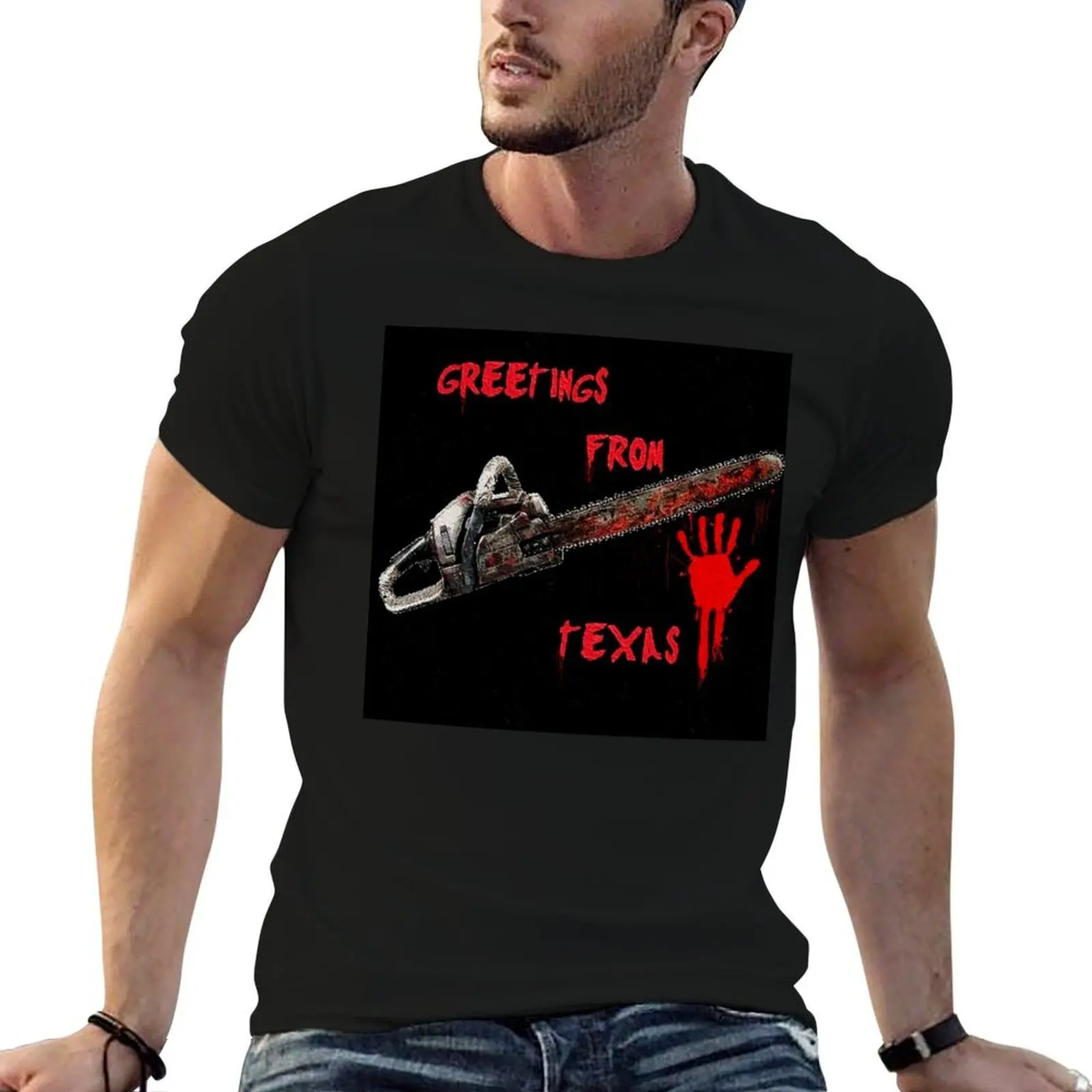 Greetings from Texas T-Shirt cotton t shirts high quality t shirt man plain T-Shirt