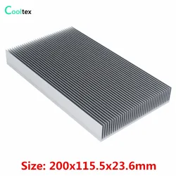 DIY Aluminum Heatsink 200x115.5x23.6mm Radiator Heat Sink Cooler for Chip LED Electronic Heat Dissipation Cooling