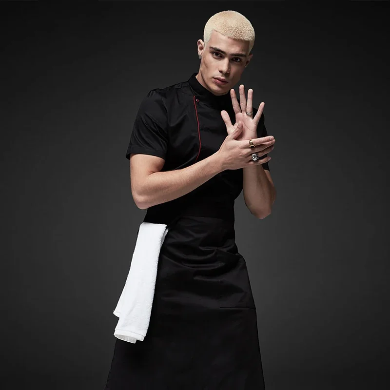 2025年ハロウィン メンズプロシェフユニフォーム、キッチンジャケット、フードサービス、レストラン用キッチンコート