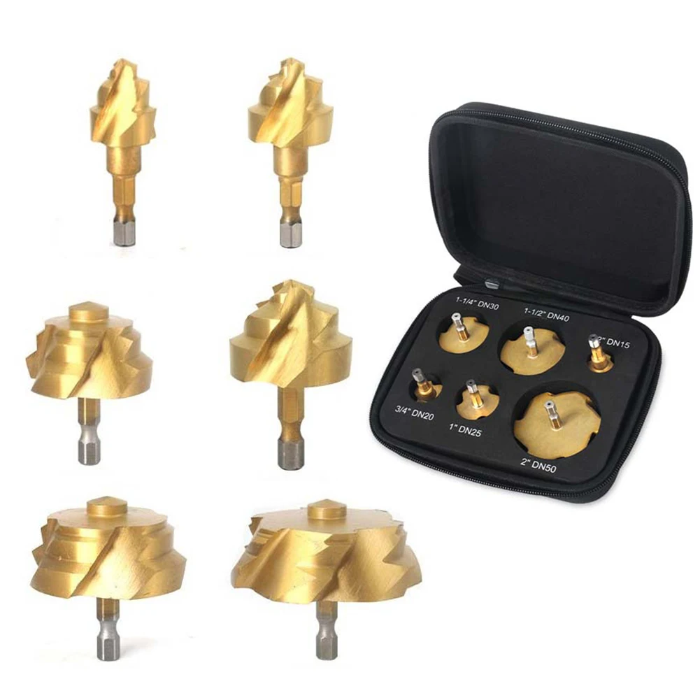 HSS Drill Bit Countersink Drill Bit 6.35mm Shank Diameter 6pcs Hex Spiral Drill Bit Auger 6.35mm Hexagonal Shank