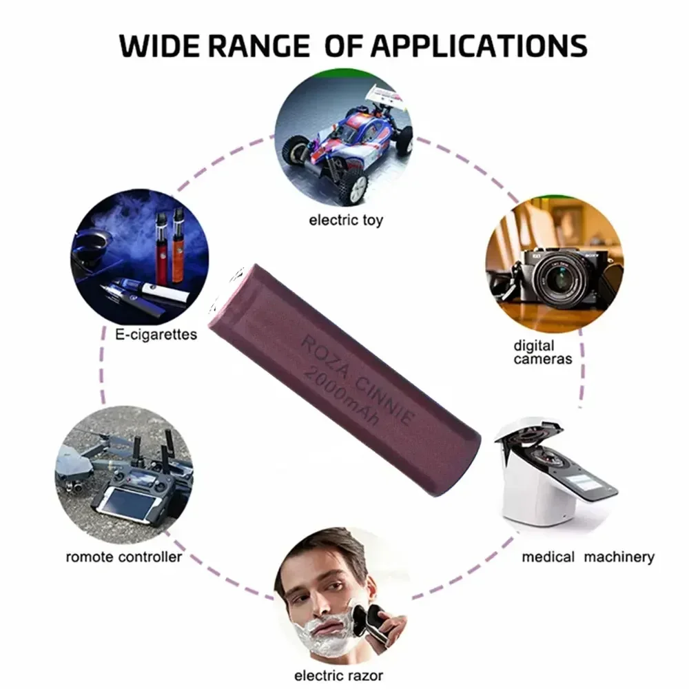 2024-Power 18650 Lithium-ion Rechargeable Battery 2000mAh 3.7V A-grade Lithium Battery for Electric Tools and Other Equipment