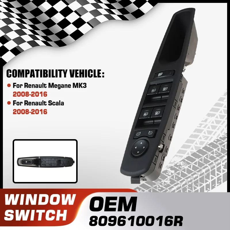 

809610016R Car Electric Master Power Window Switch Lock Switch For Renault Megane MK3 2008-2016 Renault Scala 2008-2016 13 Pins