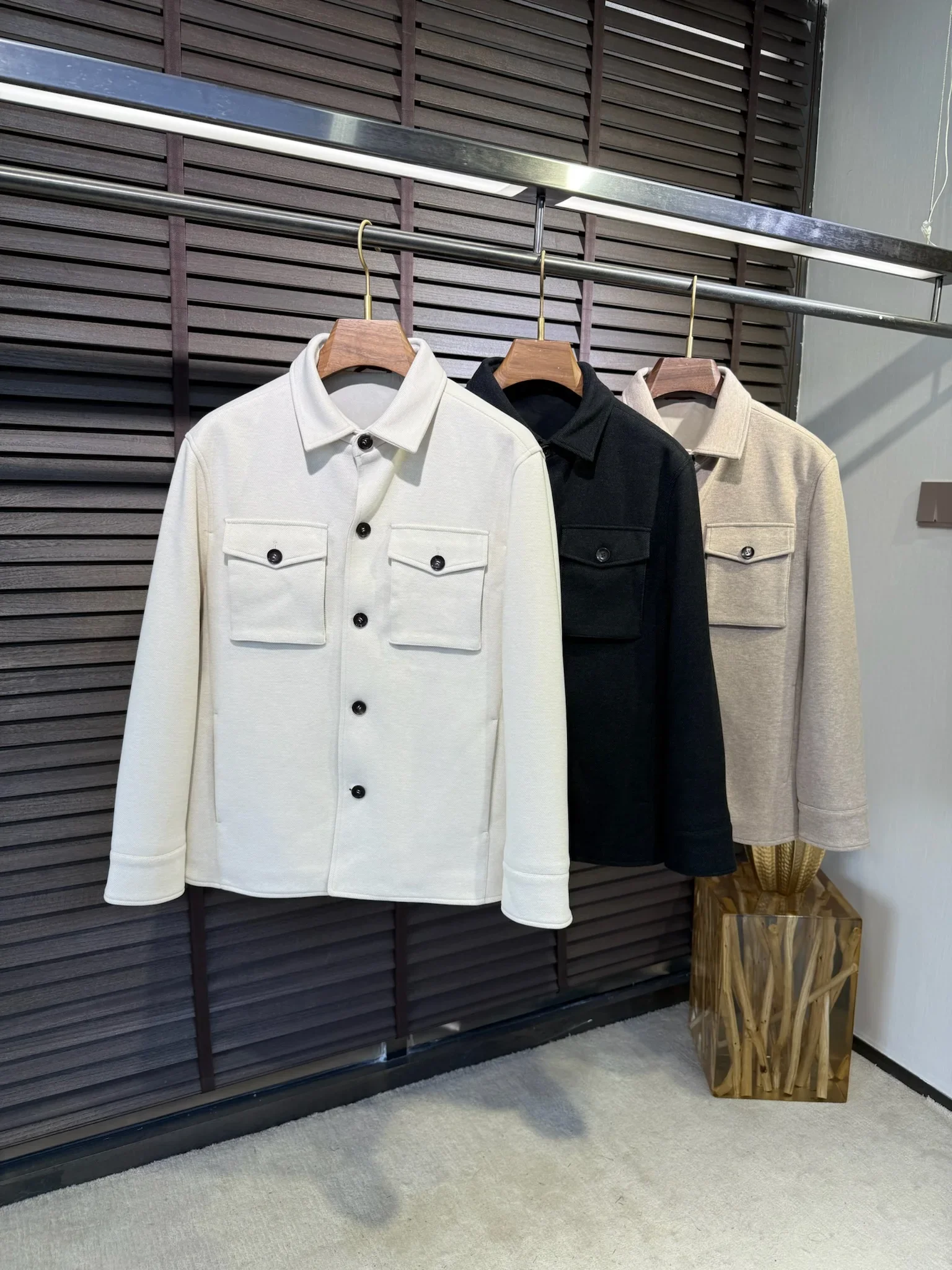 

LP 25aw cashmere fiber lapel simple casual old money style jacket