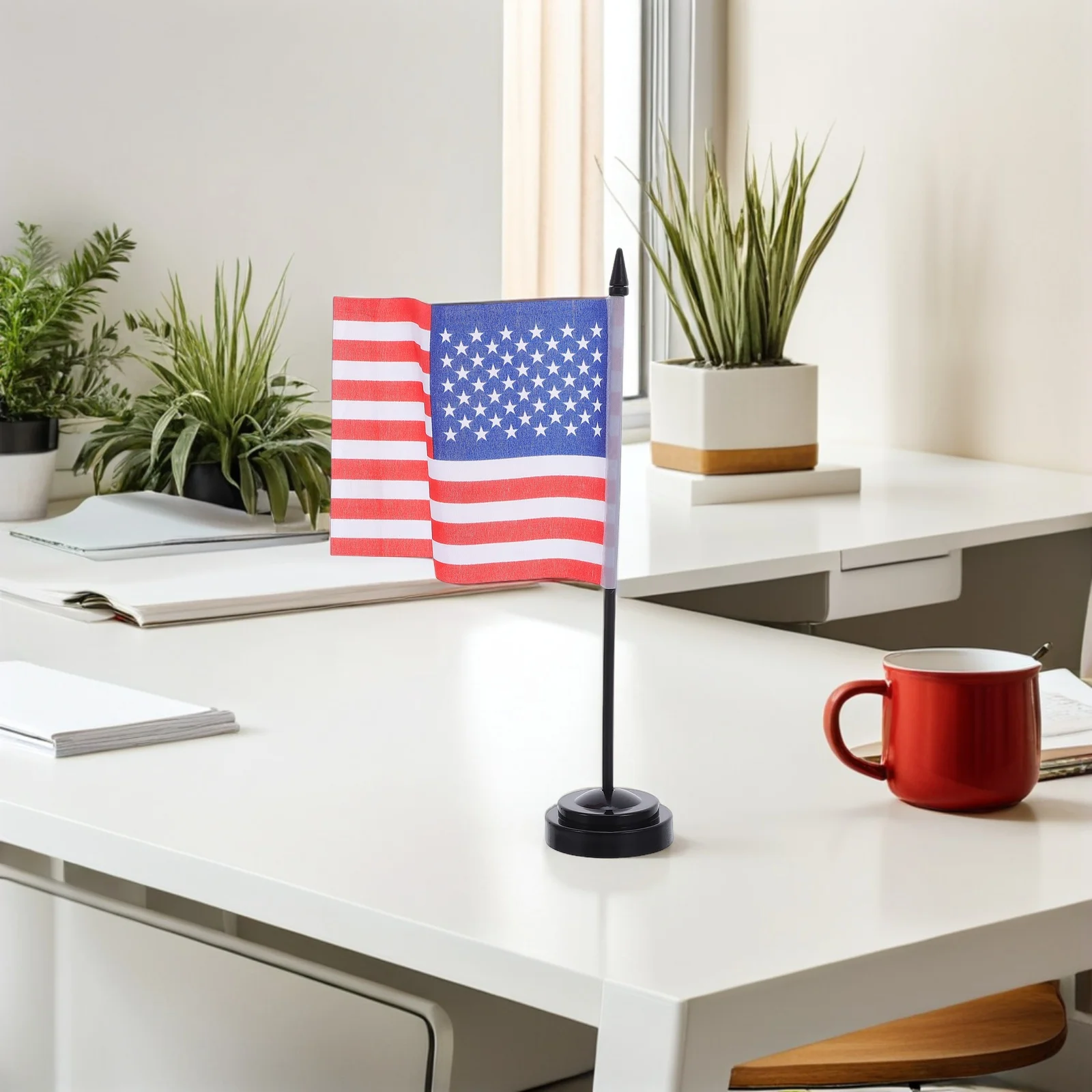 

10Sets Desktop Flag American Table Flag Compact Design for Meeting Room Exhibition Festival Decoration Use Table Flagn