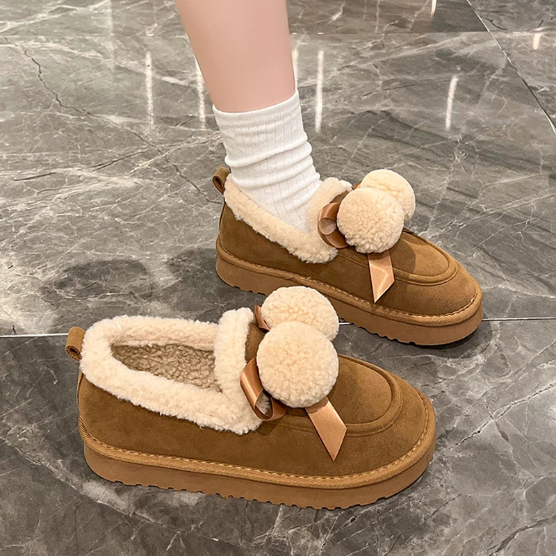 Moccasin Shoes Slip-on Loafers With Fur Casual Female Sneakers Autumn Moccasins Slip On Fall New Winter Women Shoes Autumn Loafe