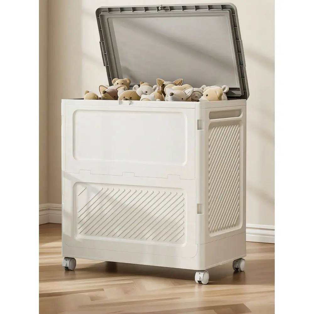 

Storage Bins, Toy Storage Organizer With Wheels, Plastic Containers With Lids, DustProof Design, Storage Basket For Clothes, Ho