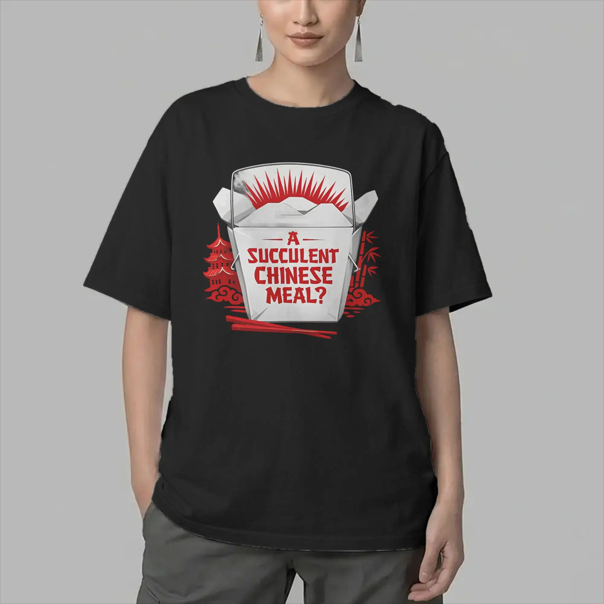 Funny Succulent Chinese Meal Meme T Shirt Men Pure Cotton Funny T-Shirts O Neck  Tees Short Sleeve Clothing Plus Size