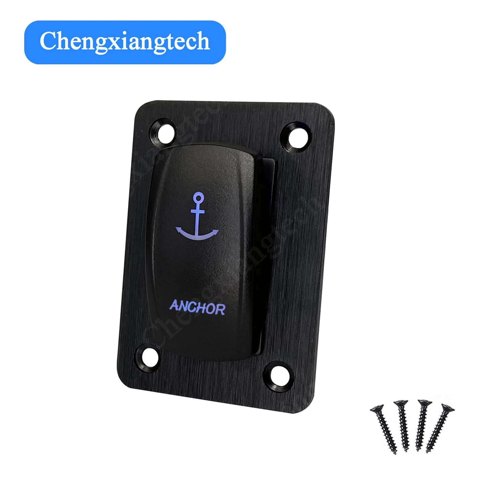 Boat Anchor Momentary Switch 3-Way DPDT (ON) OFF (ON) Auto Reset Pre-wired Marine Rocker Switch Panel 12V/24V Waterproof