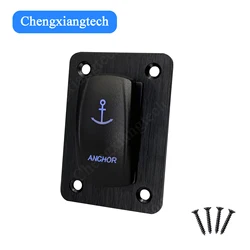 Boat Anchor Momentary Switch 3-Way DPDT (ON) OFF (ON) Auto Reset Pre-wired Marine Rocker Switch Panel 12V/24V Waterproof