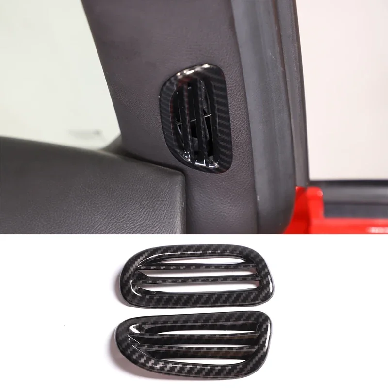 For Chevrolet Corvette C6 2005-13 Car A-pillar Air Outlet Panel Decorative Frame ABS Carbon Fiber/red Interior Accessories 2 Pcs
