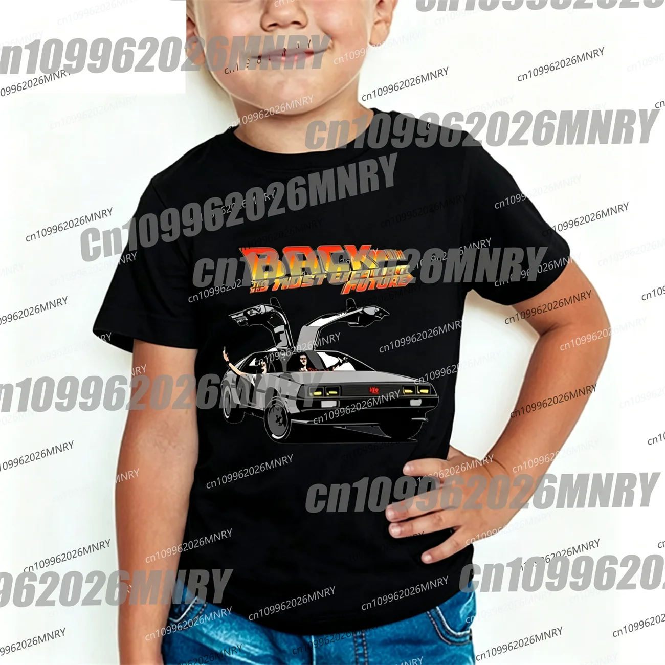 Children Back to the Future DMC Delorean T shirt Boys Girls Short Sleeve Summer Tops Kids Fashion Casual Clothes Men Woman Top