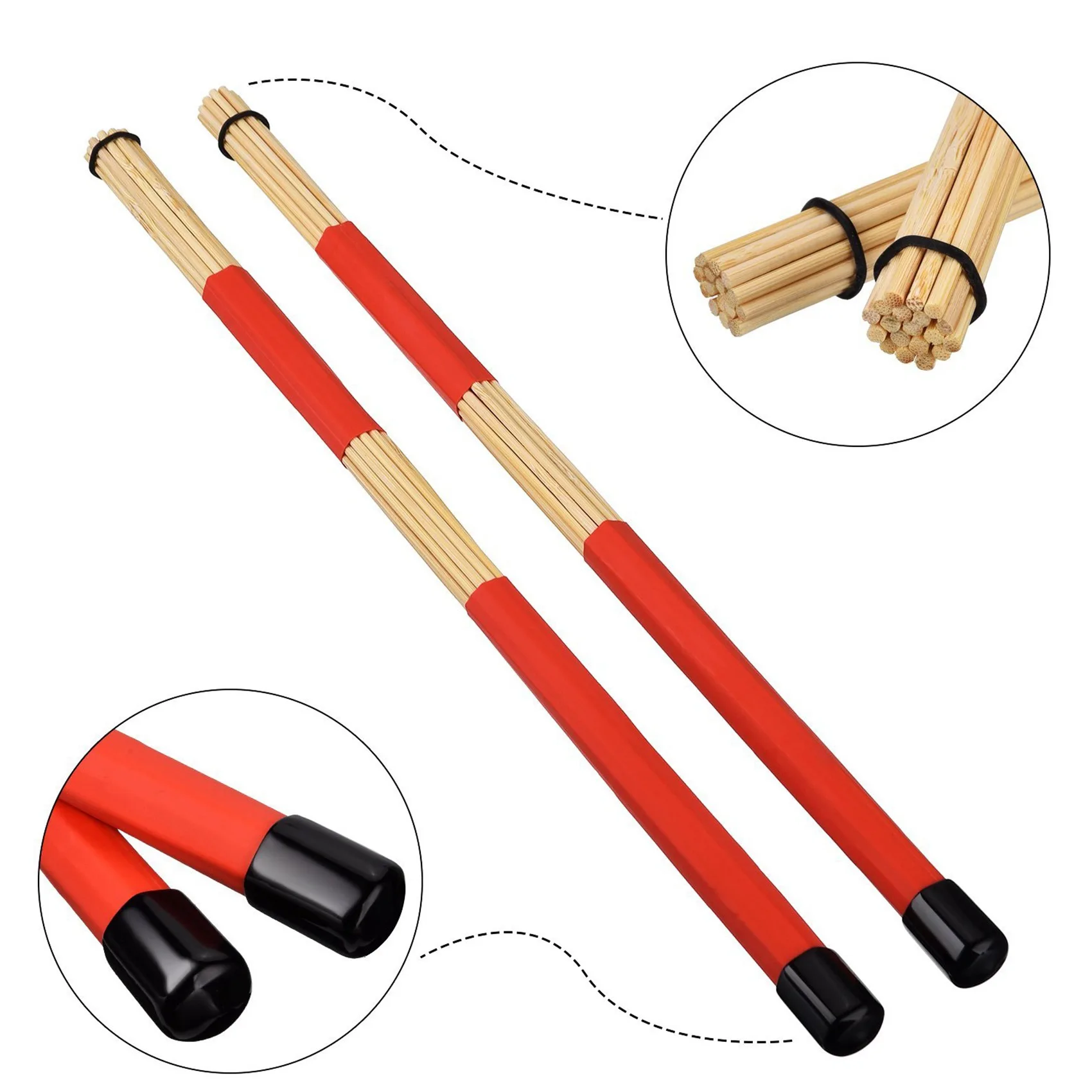 Sticks Drums Brushes Brush Sticks Brushes Sticks Sticks Retractable Brush Sticks Sticks Brush Sets For Jazz Music Total 2 Pairs