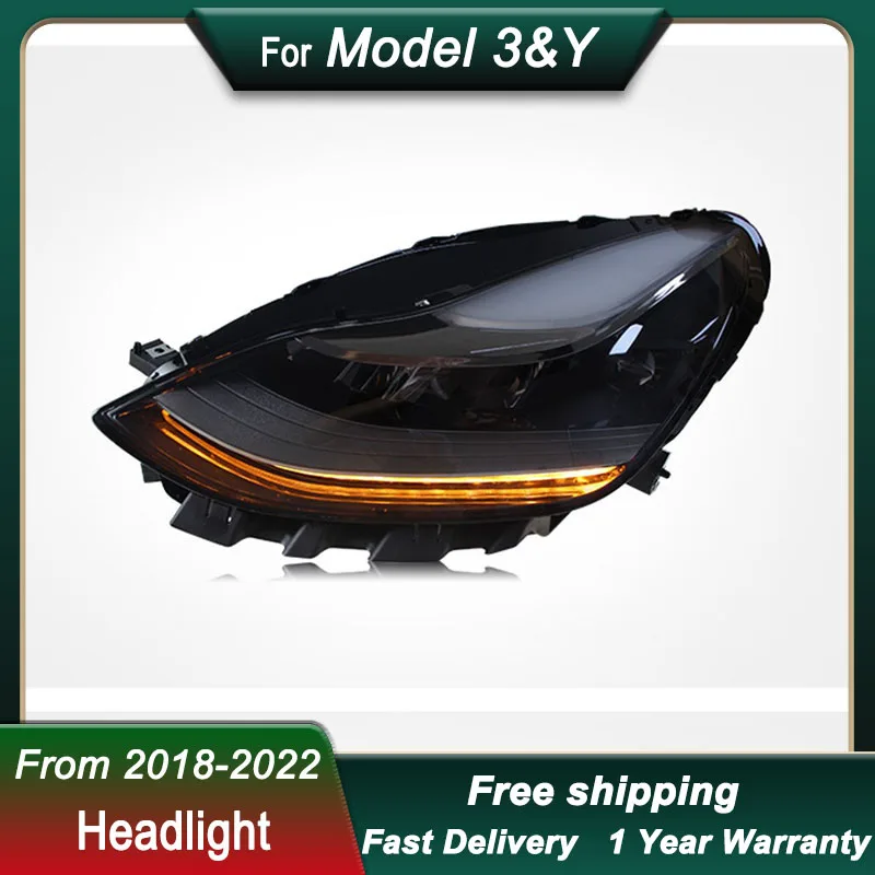 Car Headlight For Tesla Model3 ModelY 2018-2022 LED Head Lamp Upgrade DRL Dynamic Signal Lamp Head Lamp Front light Assembly