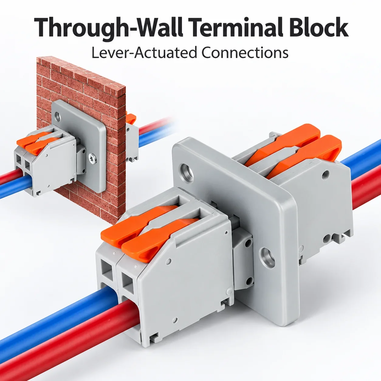 Through-the-wall Quick Terminal Block Panel Fixed Plug-in Connector High Current Multi-input Multi-out Solder-free Artifact