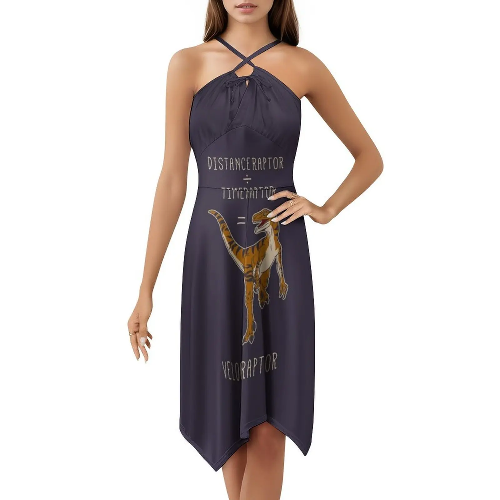 فستان فيلوسيرابتور = Distanceraptor / Timeraptor بوهيمي بدون أكمام للنساء مطبوع فساتين حفلات الشاطئ فيلوسيرابتور
