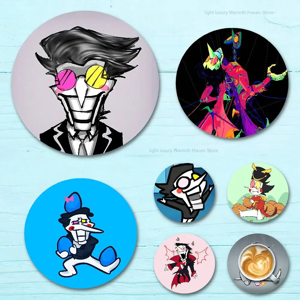 

D-Deltarune Game Spamton Round Anime Wooden Coasters DIY Decorations Birthday Valentine Gifts