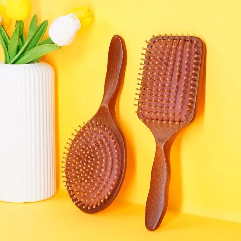 

1PC Wood Comb Professional Healthy Paddle Cushion Hair Loss Massage Brush Hairbrush Comb Scalp Hair Care Healthy bamboo comb