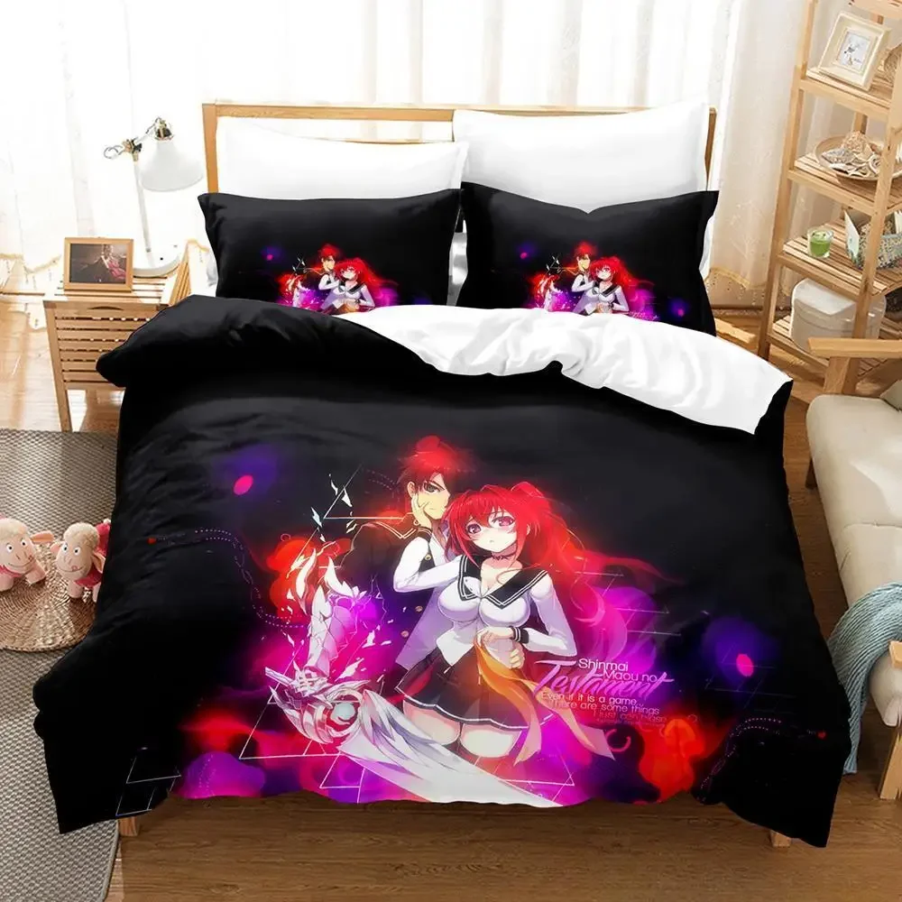 

The Testament of Sister New Devil Bedding Set Cartoon Anime three-piece set Adult Kid Bedroom Duvetcover Sets 3D Bikini Girl Bed