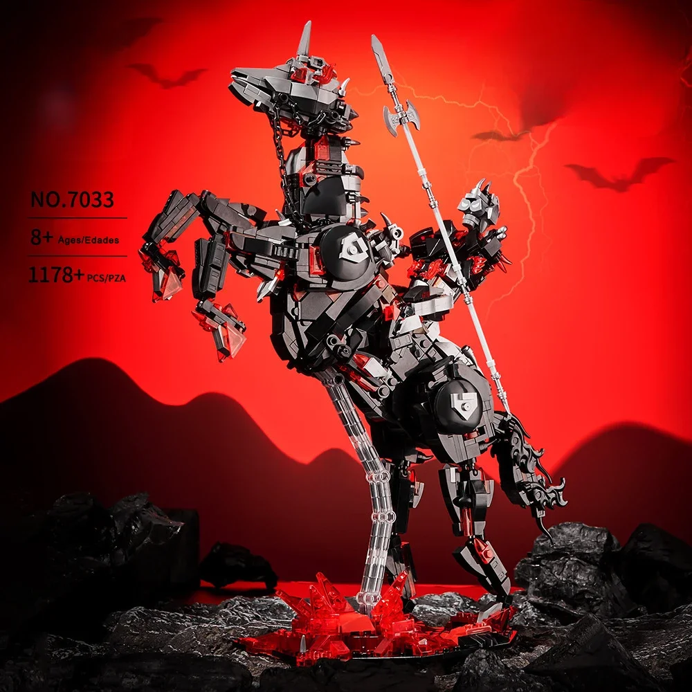 MOC Hell Rider Warrior Cavalry Building Block Children's Educational Assembly Toy Birthday Gift