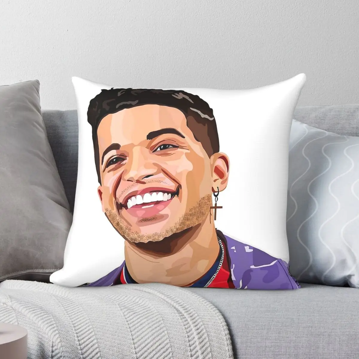 Jordan Fisher Singer Square Pillowcase Polyester Linen Velvet Pattern Zip Decor Throw Pillow Case Home Cushion Cover 18
