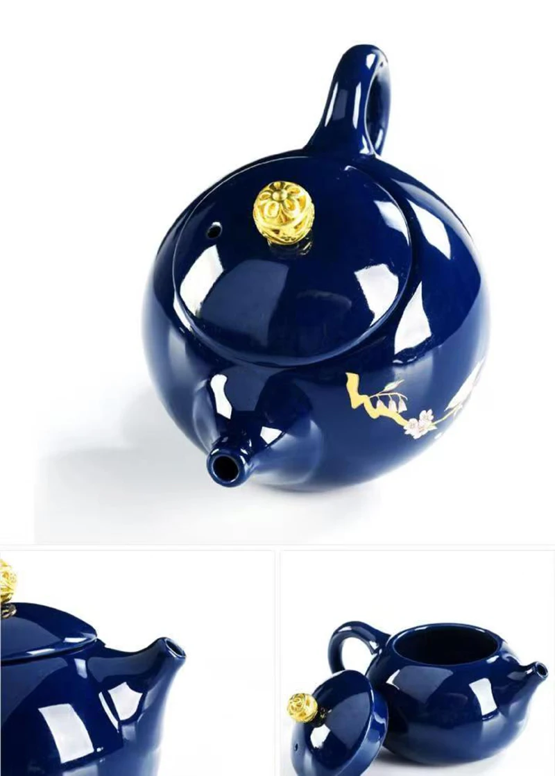 High Quality Noble Blue Porcelain Teapot Pot for Tea Kettle Chinese Tea Set and Coffee Teaware Teapots Puer Cup Mug Service Clay