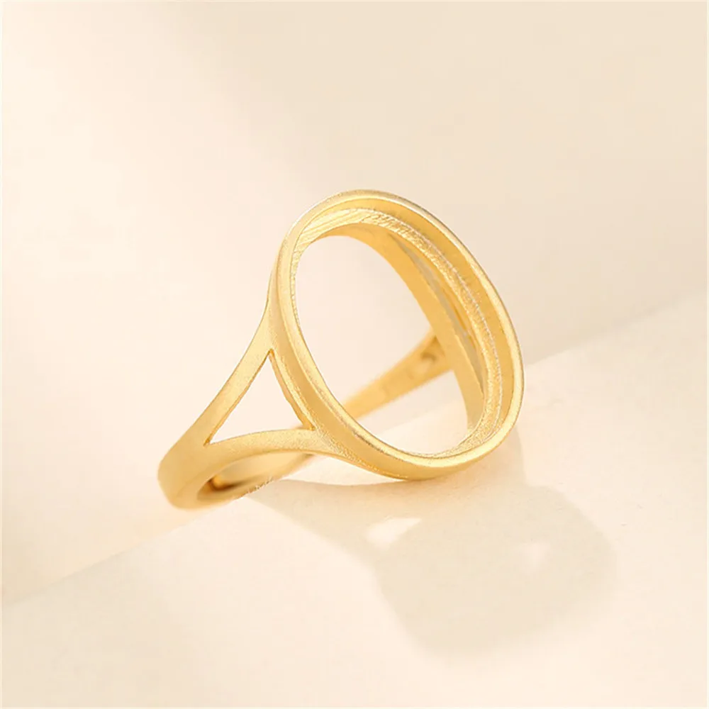 Adjustable Ring Blank for 6x8mm/7x9mm/8x10mm/9x11mm/10x14mm/12x16mm/13x18mm Oval Cabochons Matte Yellow Gold Plated 925 Silver