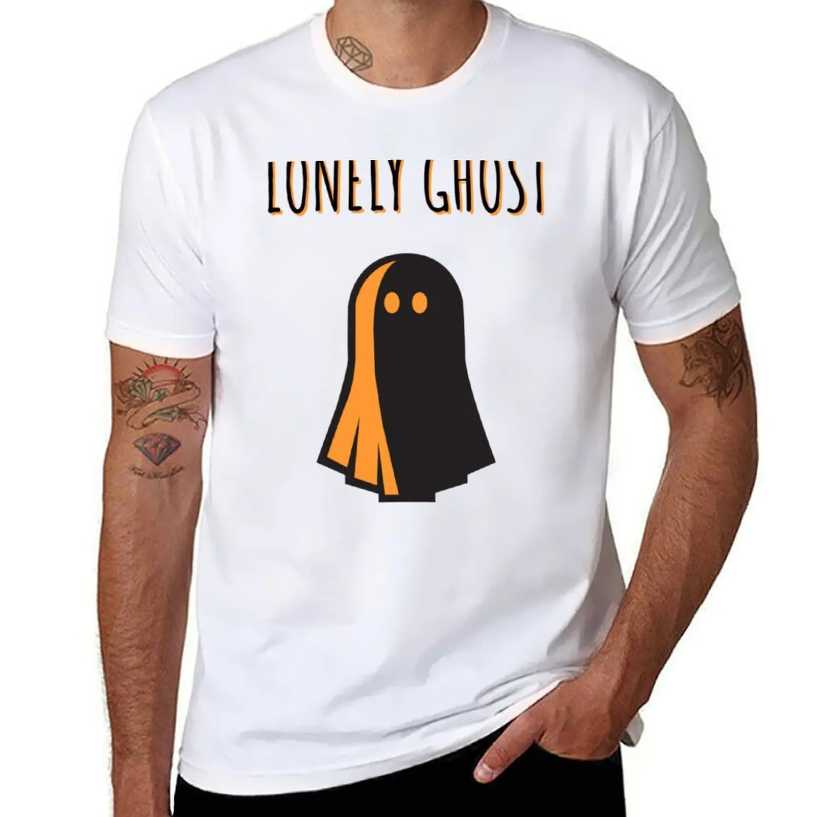 

Lonely ghost text me T-Shirt cotton t shirts high quality graphic t shirts for man T-Shirt