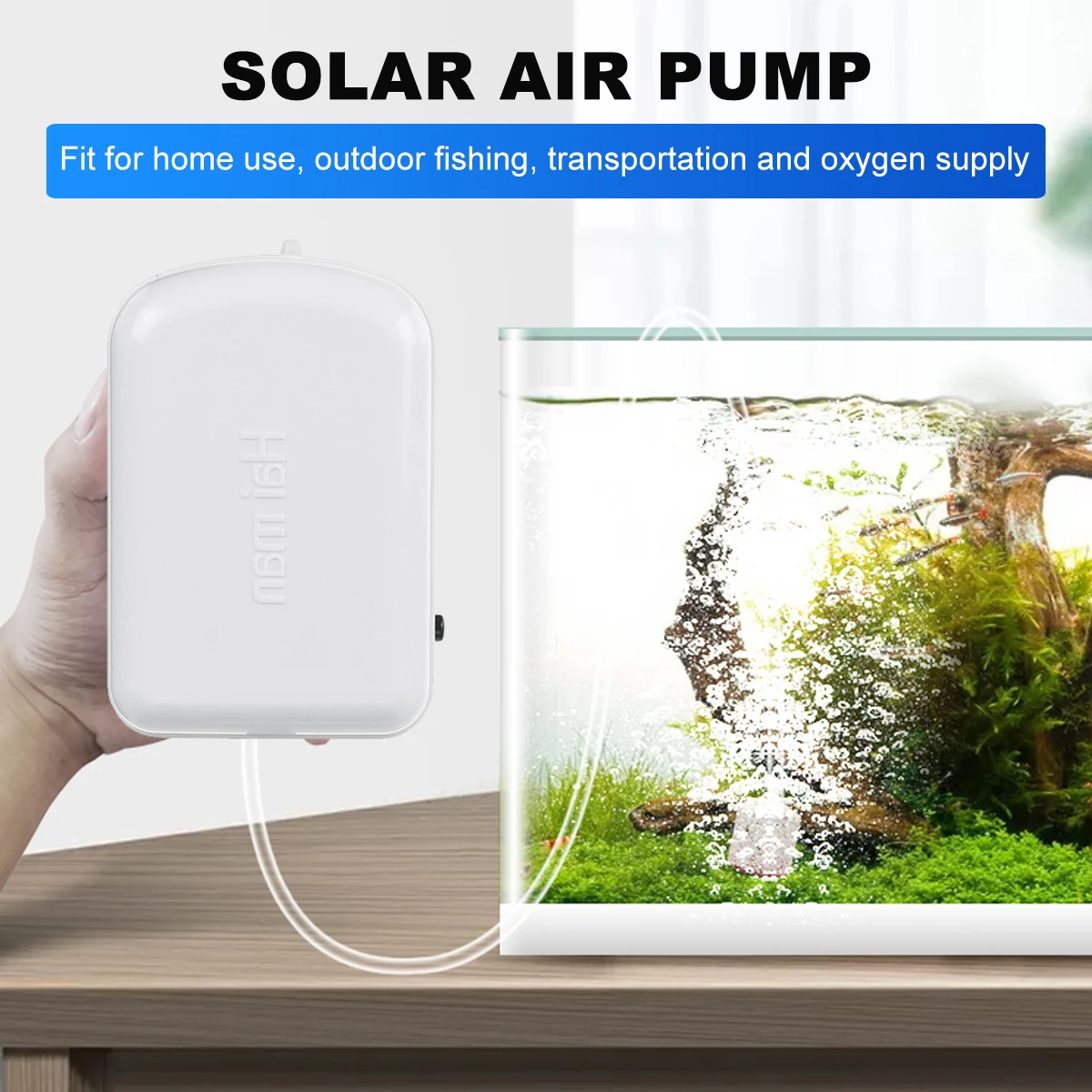 Solar Powered Oxygenator Water Oxygen Pump Pond Aerator Aquarium Air Pump Solar Panel Water Pump Garden Decor 1.6L/min