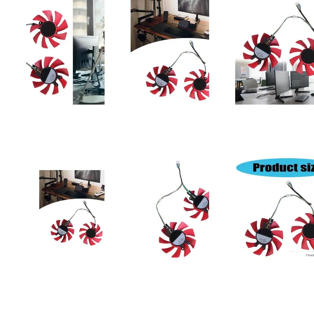 

GPU Cooling Fan High Efficiency for RTX2060 GTX1660 1660Ti Graphics Card 4Pin VGA Cooling Easy and Quiet Operate 75mm A4WF