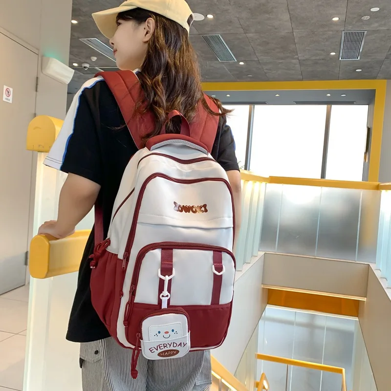 

Girl School Bag Backpack Back Pack For Teenager Women Children Female Pink Schoolbag Primary High Bagpack Class Teens Child Kids