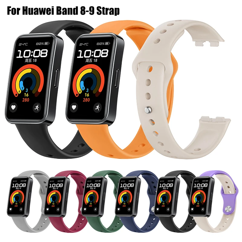 

Silicone Strap For Huawei Band 8 9 Sport Breathable Watchband Replacement Wristband Bracelet for Huawei Band 9 8 Accessories