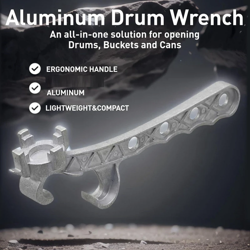 2X Aluminum Drum Wrench,Metal Bucket Opener 5 Gallon, For Opening 10-55 Gallon Drum, Fits 2 Inch And 3/4 Inch Bung Caps Durable