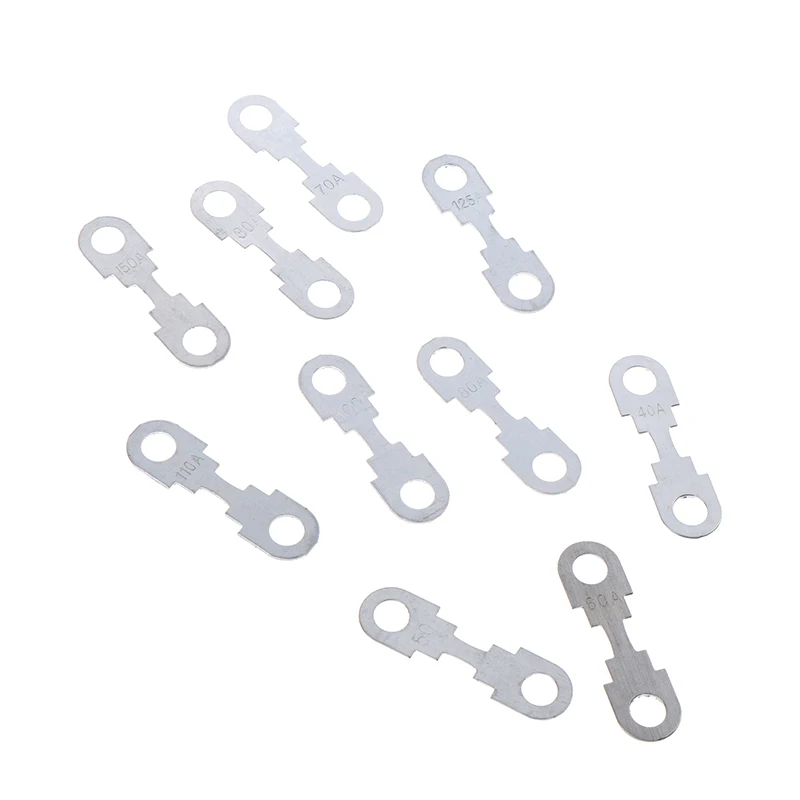 10 Pcs 30A-150A 32VDC Automotive Car Flat Zinc Sheet Small Fuse Sheet For Car Fuse Round Hole Insert Fuse Auto Parts