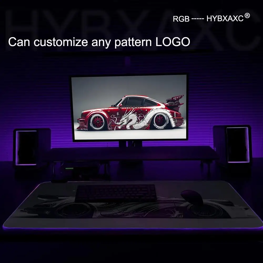 XXL Wave Racing Game Accessorie Mouse Pad RGB Gaming MousePad Desk Mat HD Gamer Large LED Light XXL MousePads PC Computer Carpet