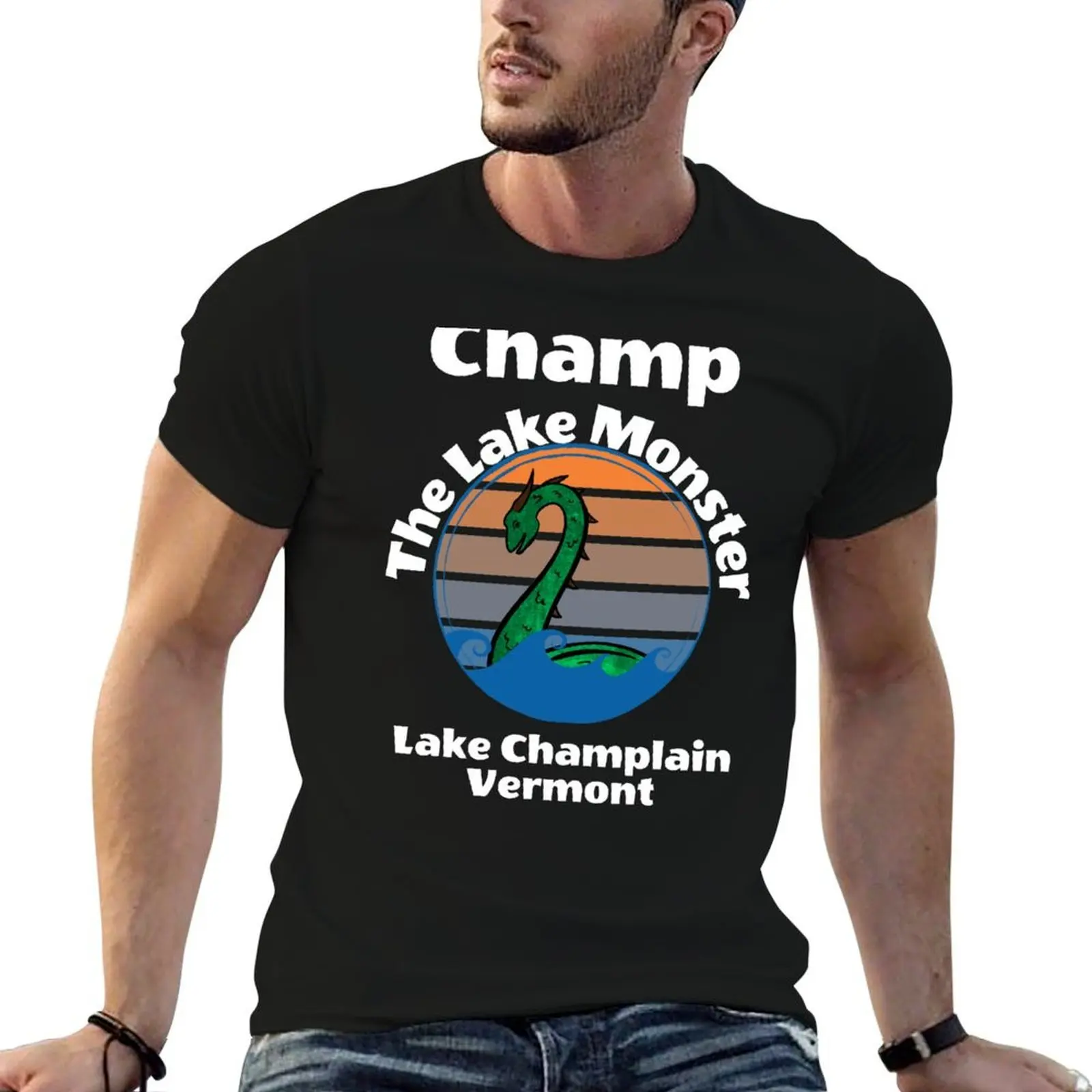T-shirt Champ The Lake Monster, léger et décontracté, pour l'été