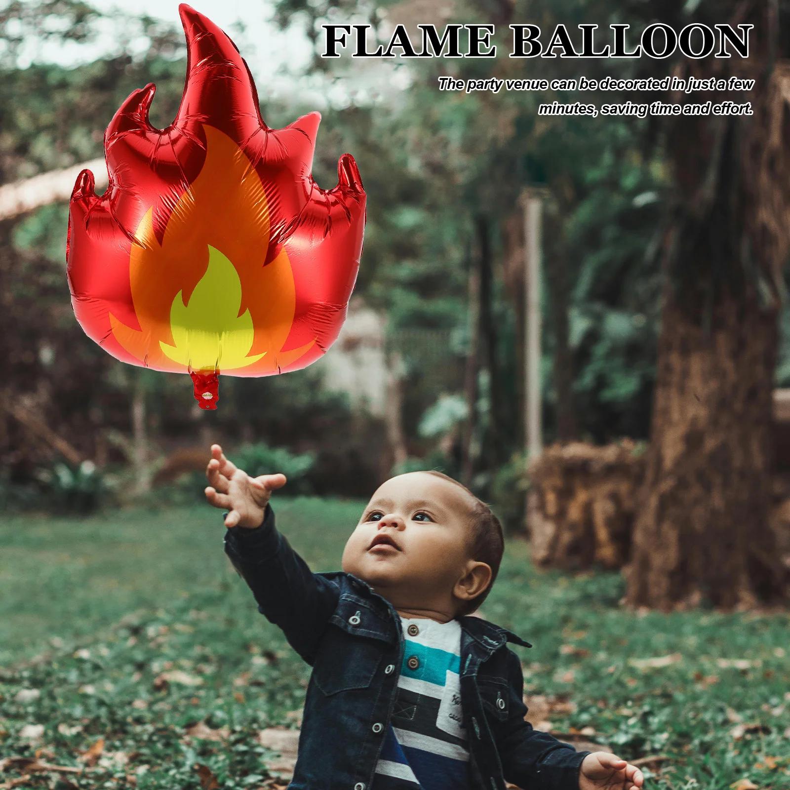 

6Pcs Flame Balloons Sports Theme Party Fire Shaped Aluminum Foil Balloons Durable Leak Resistant Flame Decoration