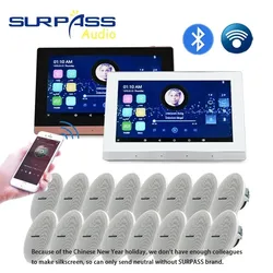 Smart Touch Screen Wall Amplifier Bluetooth Wifi Android 5.1 Audio 16*10W Ceiling Speaker HIFI Stereo Sound Home Theater System