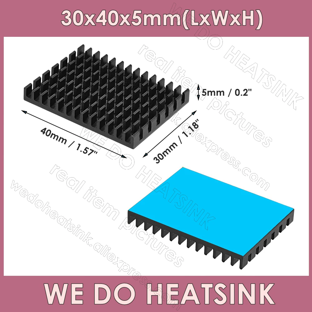 Aluminum Heatsink 30x40x5mm / 1.18x1.57x0.2\