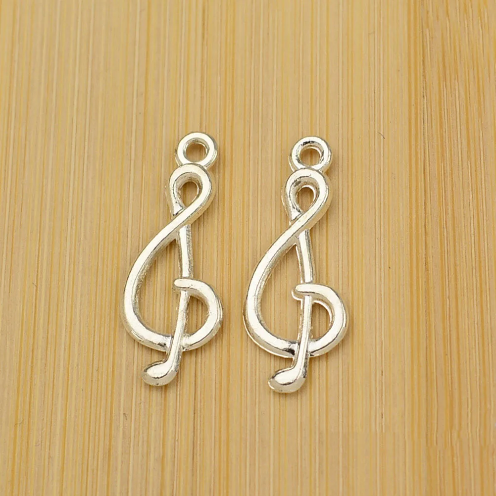 

90pcs Note Pendants Diy Alloy Hanging Charms Keychain Necklace Decor Jewelry For Female Silver Creative Design Party Accessories