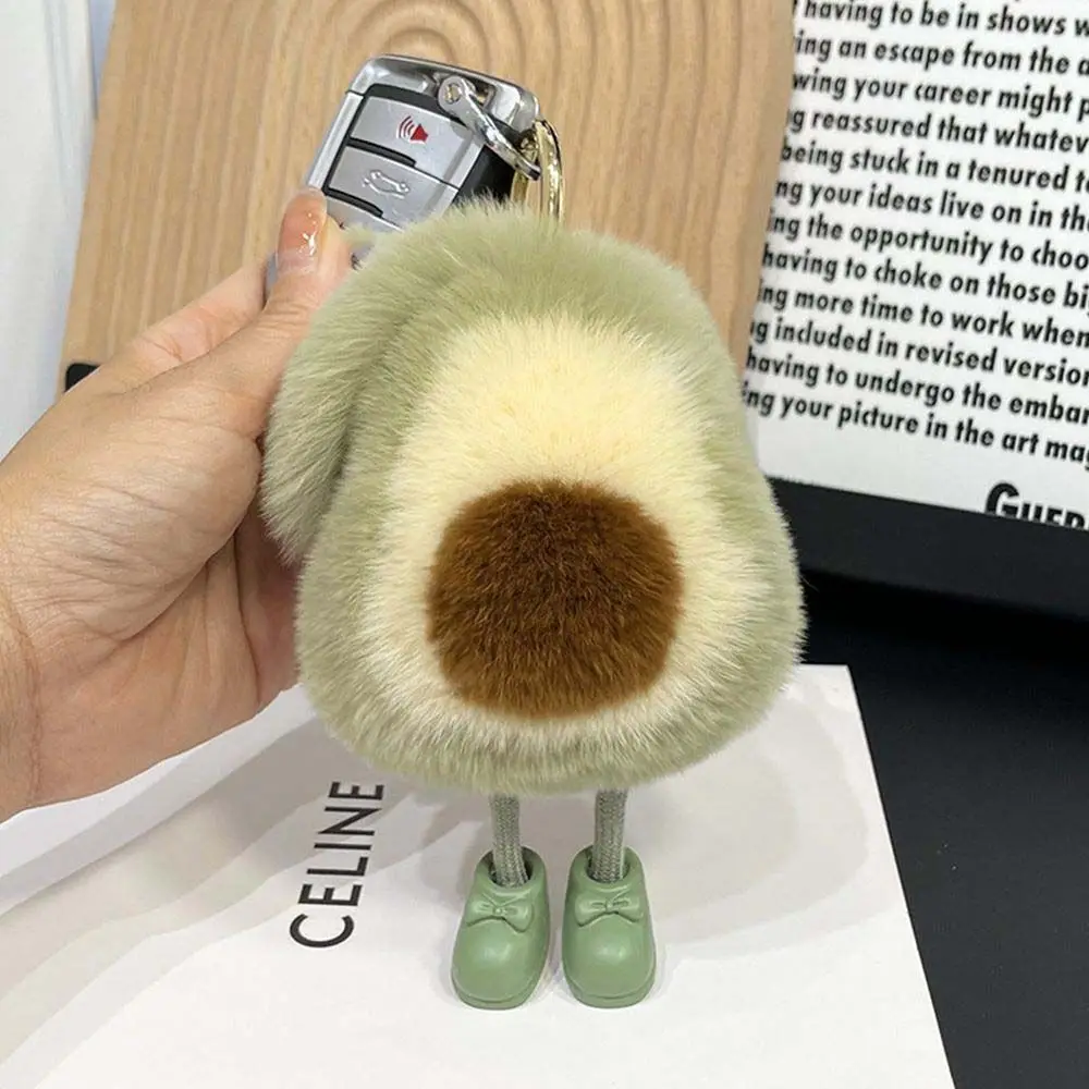 Porte-clés en Imitation laine pour femmes, accessoires de voiture, anneau métallique, avocat, Style coréen, pendentif de sac, modèle de poupée suspendue