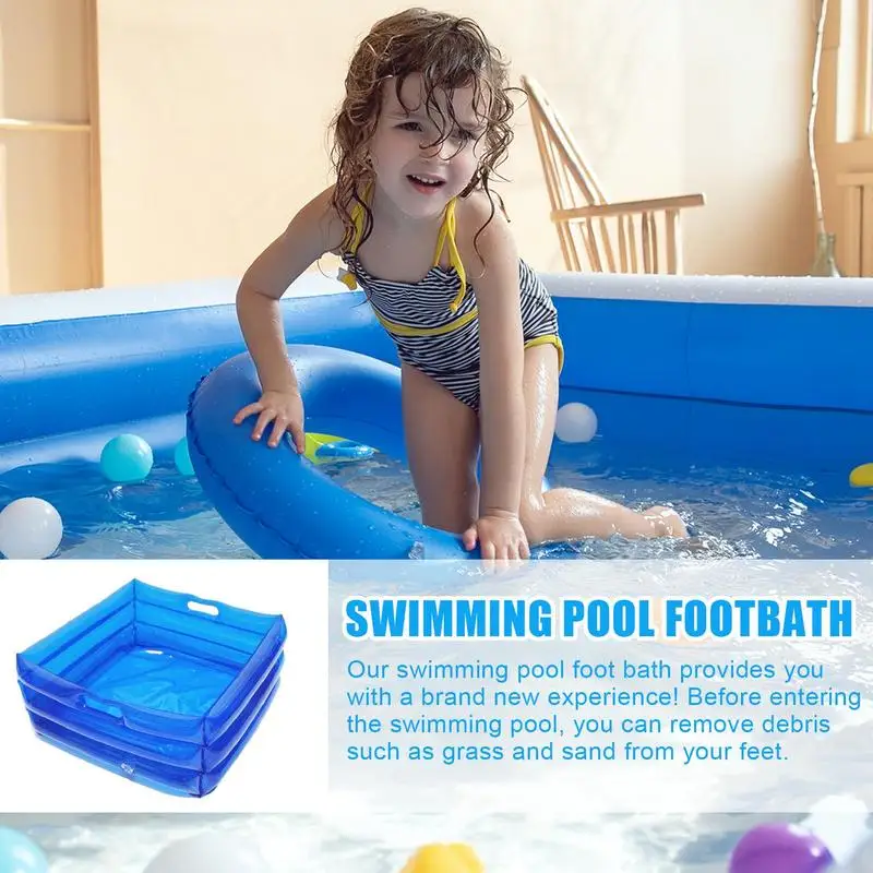 Inflatable Foot Bath with Pump Portable Swimming Pool Footbath Blue Foot Bath Above Ground Pool Accessories For Spa Hot Tube