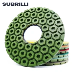SUBRILLI 5inch Diamond Polishing Pad Aggressive Grinding Wheel For Ceramic Glass Granite Stone 125mm Wet Abrasive Tool 1piece