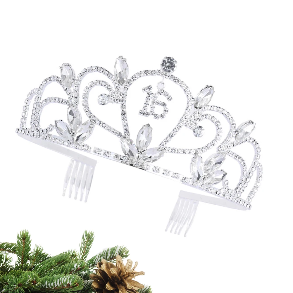

Birthday Crown Headband 16 Years Girl Hair Accessories Gold Plating Rhinestone Elegant Bride Party Supplies Wedding Engagement