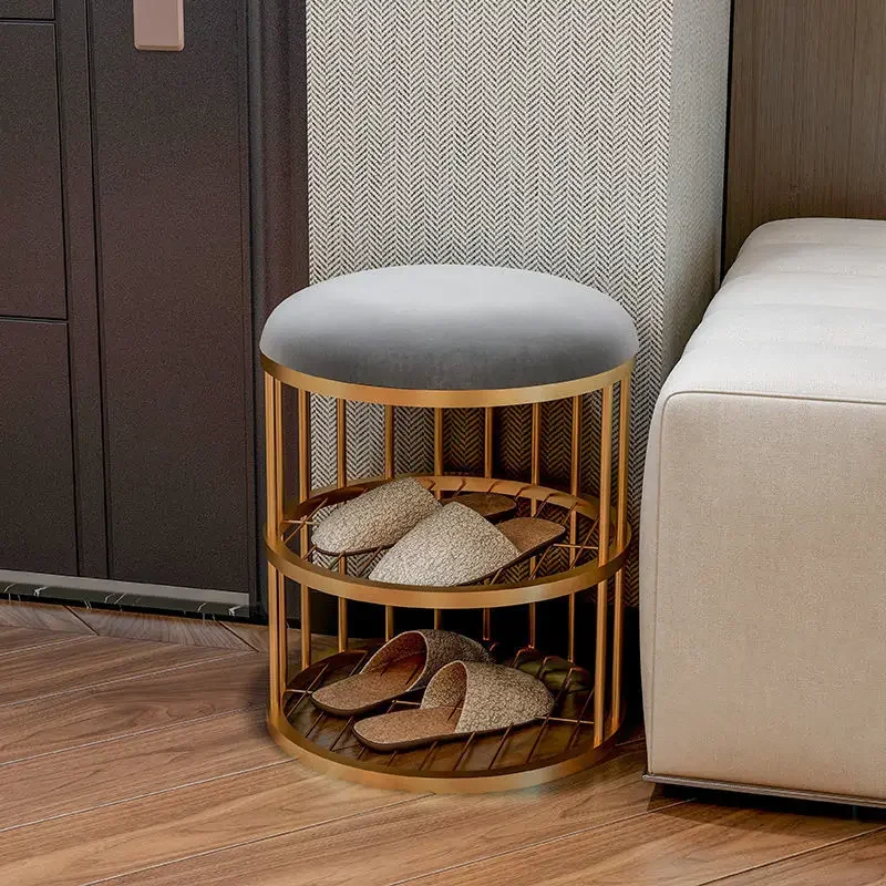 

Light Luxury Shoe Changing Stool Creative Net Celebrity Home Entrance Simple and Modern Nordic Sit In The Door and Wear Stool