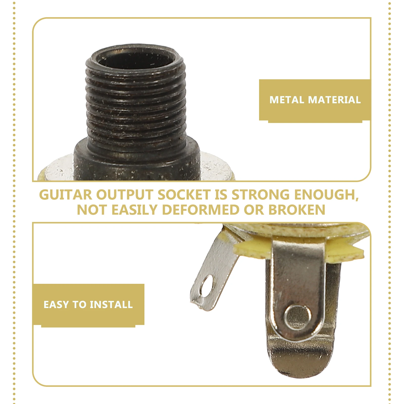 

2Pcs Guitar Durable Metal Output Socket for Electric Bass Instrument Cable Replacement Outlet Plugs Long Service