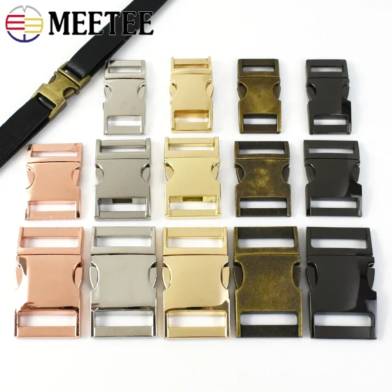 

4Pcs Meetee 10-38mm Metal Side Release Buckle Bag Strap Webbing Adjust Clip Clasp Dog Collar Belt Hook DIY Hardware Accessories