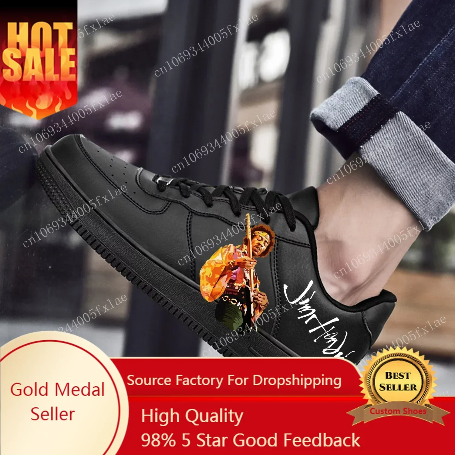 

J-Jimi AF Basketball Men Women Sports Running High Quality Flats Force Sneaker Lace Up Mesh H-Hendrix Customized Made Shoe Black