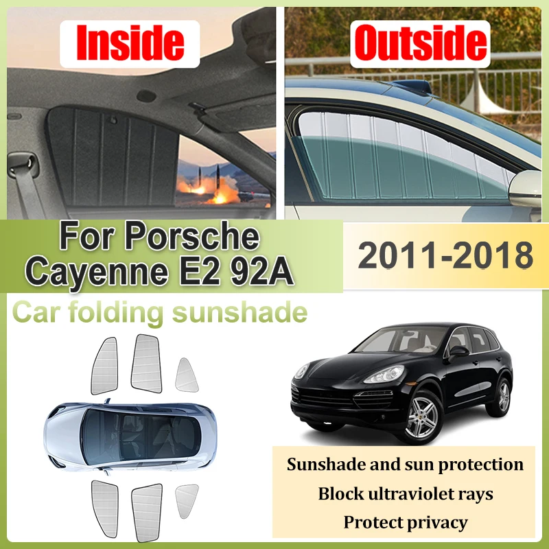 

Car Sunshades For Porsche Cayenne Accesorios E2 92A 2011-2018 2012 2013 Auto Sun Shade Window Privacy Shading Sun Visors Covers
